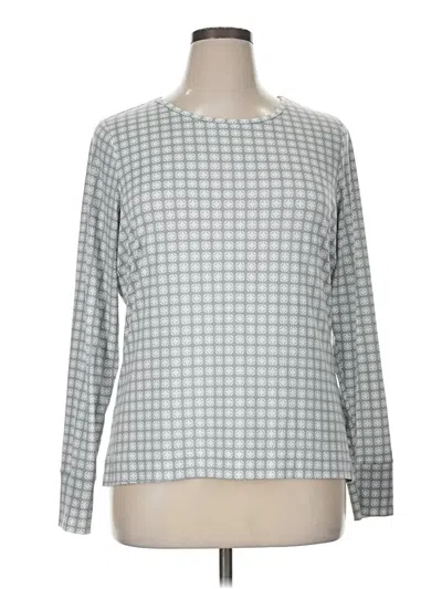 Pre-owned Lands' End Long Sleeve T-shirt In Silver