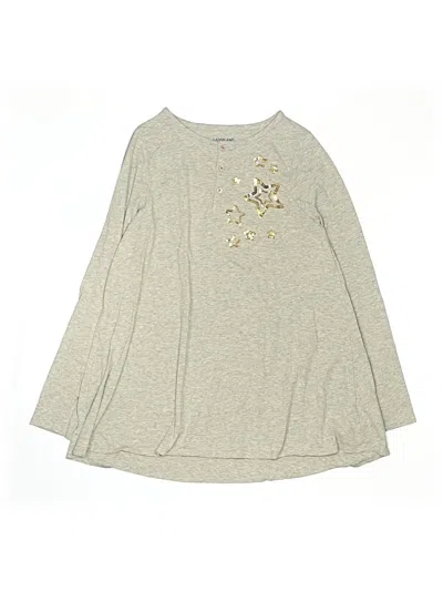 Pre-owned Lands' End Kids'  Long Sleeve T-shirt In Silver