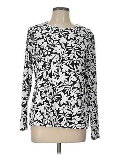 Pre-owned Lands' End Long Sleeve T-shirt In Silver