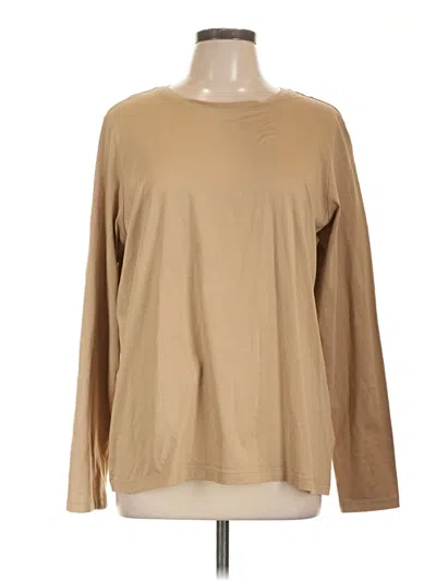 Pre-owned Lands' End Long Sleeve T-shirt In Tan