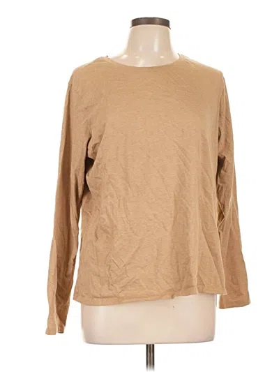 Pre-owned Lands' End Long Sleeve T-shirt In Tan