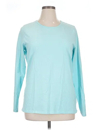 Pre-owned Lands' End Long Sleeve T-shirt In Teal