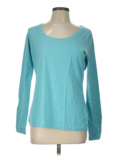 Pre-owned Lands' End Long Sleeve T-shirt In Teal