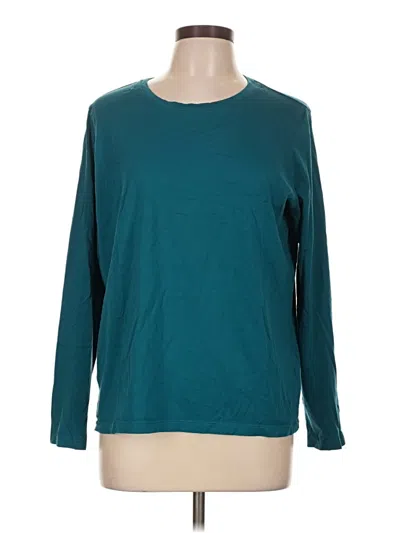 Pre-owned Lands' End Long Sleeve T-shirt In Teal