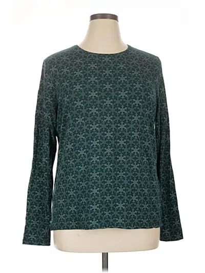 Pre-owned Lands' End Long Sleeve T-shirt In Teal