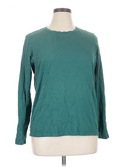 Pre-owned Lands' End Long Sleeve T-shirt In Teal