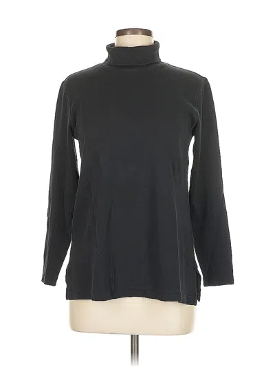 Pre-owned Lands' End Long Sleeve Turtleneck In Black
