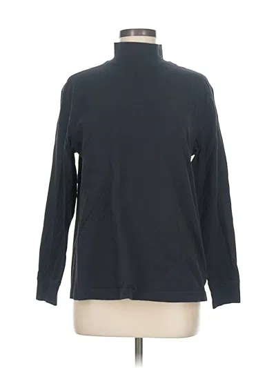 Pre-owned Lands' End Long Sleeve Turtleneck In Black