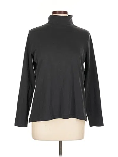 Pre-owned Lands' End Long Sleeve Turtleneck In Black