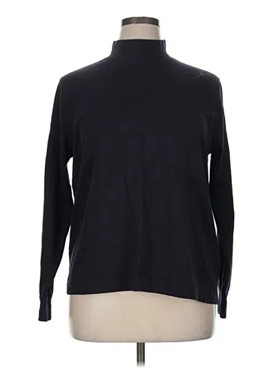 Pre-owned Lands' End Long Sleeve Turtleneck In Black