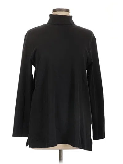 Pre-owned Lands' End Long Sleeve Turtleneck In Black