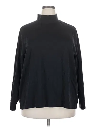 Pre-owned Lands' End Long Sleeve Turtleneck In Black