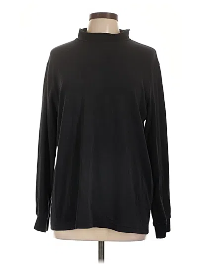 Pre-owned Lands' End Long Sleeve Turtleneck In Black