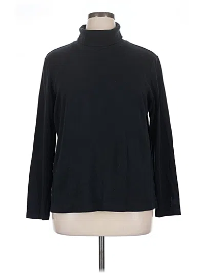 Pre-owned Lands' End Long Sleeve Turtleneck In Black