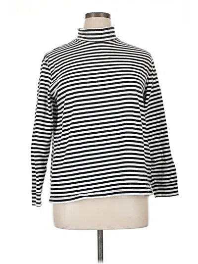 Pre-owned Lands' End Long Sleeve Turtleneck In Black