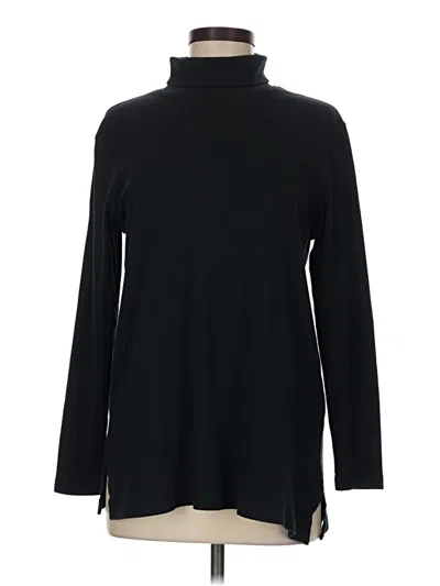Pre-owned Lands' End Long Sleeve Turtleneck In Black