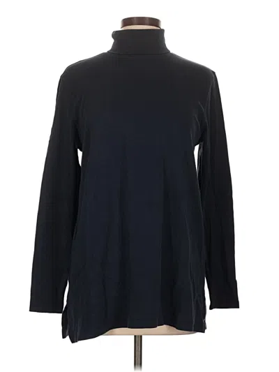 Pre-owned Lands' End Long Sleeve Turtleneck In Black