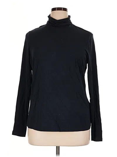 Pre-owned Lands' End Long Sleeve Turtleneck In Black