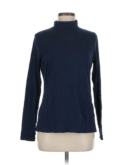 Pre-owned Lands' End Long Sleeve Turtleneck In Blue