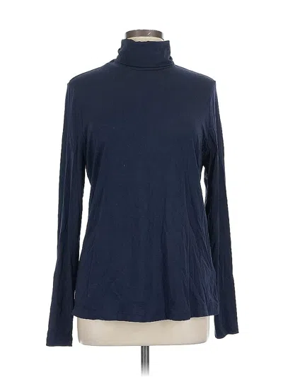 Pre-owned Lands' End Long Sleeve Turtleneck In Blue