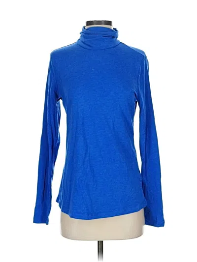 Pre-owned Lands' End Long Sleeve Turtleneck In Blue