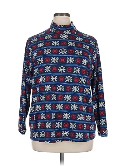 Pre-owned Lands' End Long Sleeve Turtleneck In Blue