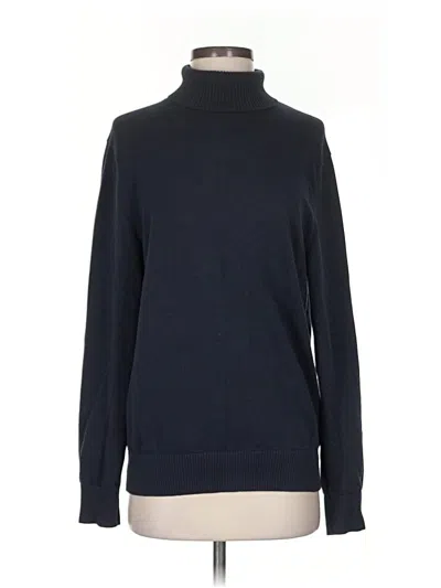 Pre-owned Lands' End Long Sleeve Turtleneck In Blue