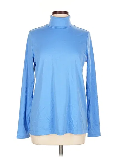 Pre-owned Lands' End Long Sleeve Turtleneck In Blue