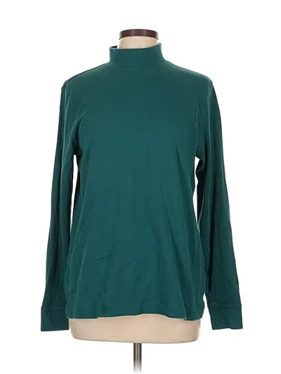 Pre-owned Lands' End Long Sleeve Turtleneck In Blue