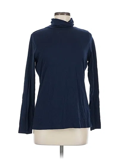 Pre-owned Lands' End Long Sleeve Turtleneck In Blue