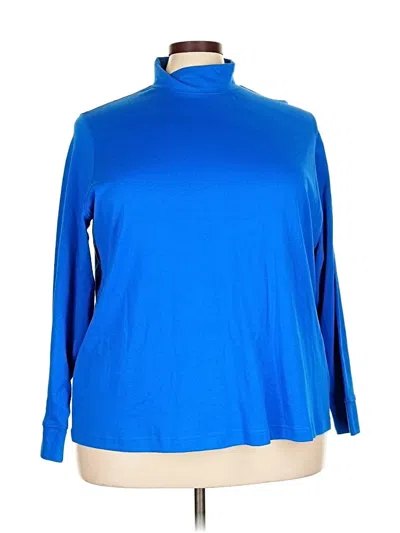 Pre-owned Lands' End Long Sleeve Turtleneck In Blue