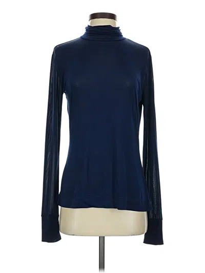 Pre-owned Lands' End Long Sleeve Turtleneck In Blue