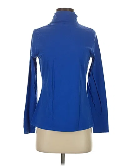 Pre-owned Lands' End Long Sleeve Turtleneck In Blue
