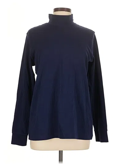 Pre-owned Lands' End Long Sleeve Turtleneck In Blue