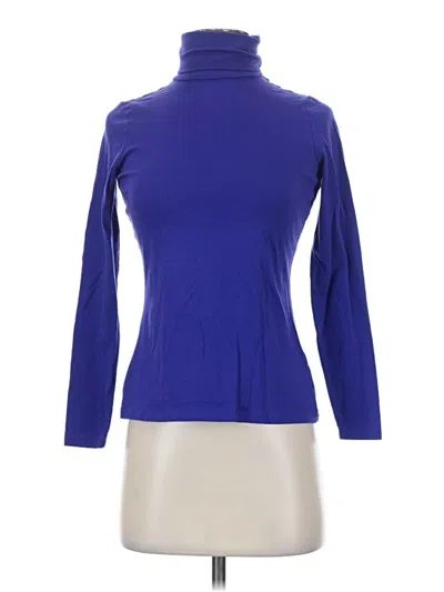 Pre-owned Lands' End Long Sleeve Turtleneck In Blue