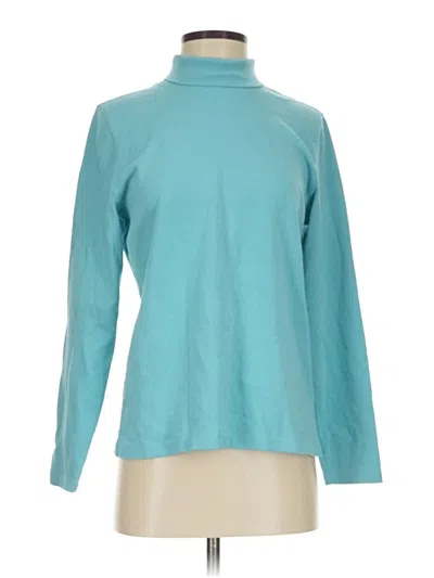 Pre-owned Lands' End Long Sleeve Turtleneck In Blue