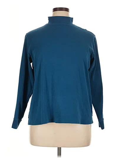 Pre-owned Lands' End Long Sleeve Turtleneck In Blue