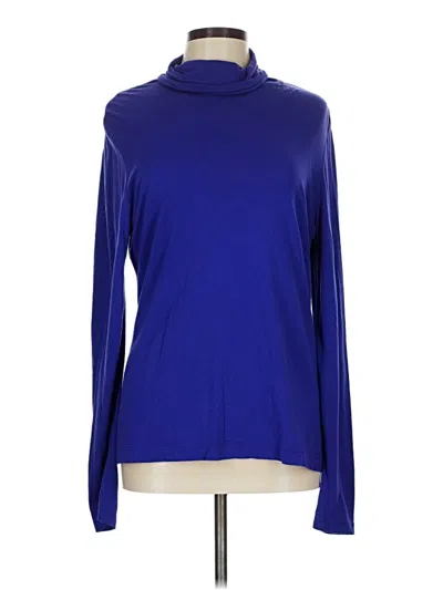 Pre-owned Lands' End Long Sleeve Turtleneck In Blue
