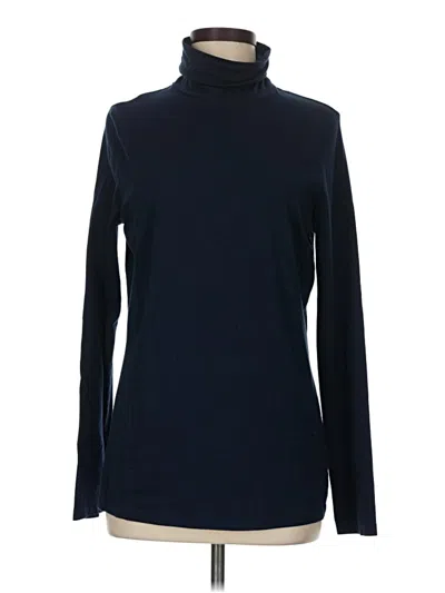 Pre-owned Lands' End Long Sleeve Turtleneck In Blue