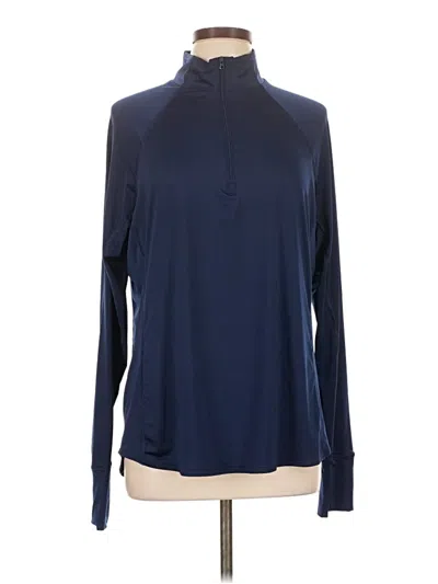 Pre-owned Lands' End Long Sleeve Turtleneck In Blue