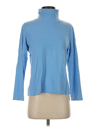Pre-owned Lands' End Long Sleeve Turtleneck In Blue