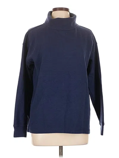 Pre-owned Lands' End Long Sleeve Turtleneck In Blue