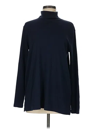 Pre-owned Lands' End Long Sleeve Turtleneck In Blue
