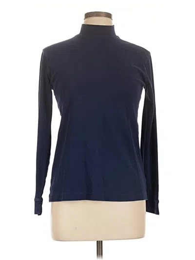 Pre-owned Lands' End Long Sleeve Turtleneck In Blue