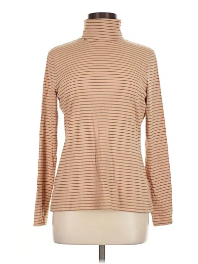 Pre-owned Lands' End Long Sleeve Turtleneck In Brown