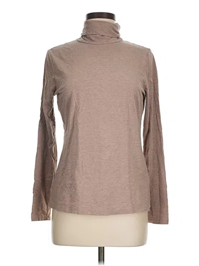 Pre-owned Lands' End Long Sleeve Turtleneck In Brown