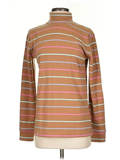 Pre-owned Lands' End Long Sleeve Turtleneck In Brown