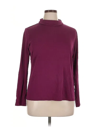 Pre-owned Lands' End Long Sleeve Turtleneck In Burgundy