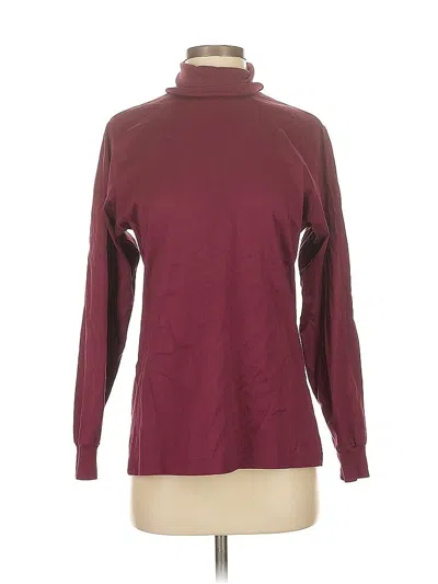 Pre-owned Lands' End Long Sleeve Turtleneck In Burgundy