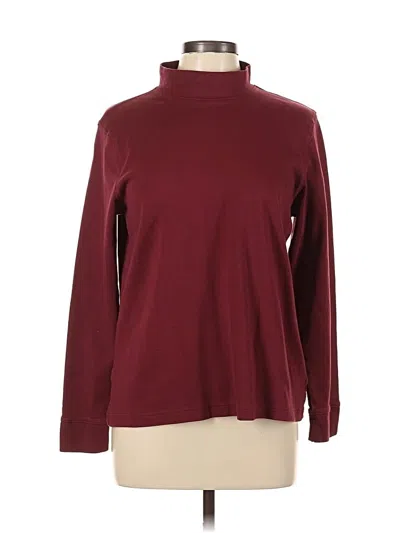 Pre-owned Lands' End Long Sleeve Turtleneck In Burgundy